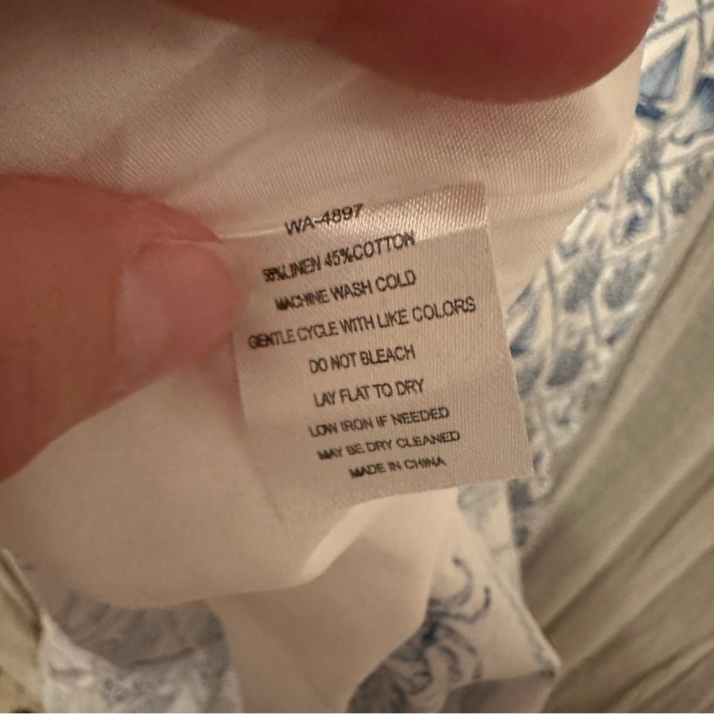 KJP Kiel James Patrick Sea Garden Maxi Dress Sz 8 blue white linen nautical sea - Picture 14 of 15